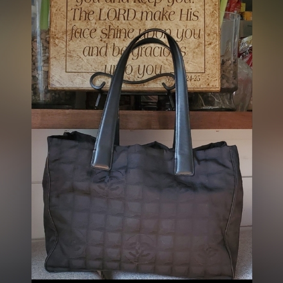 CHANEL Handbags - Chanel  Travel Line Tote Bag in black nylon jacquard